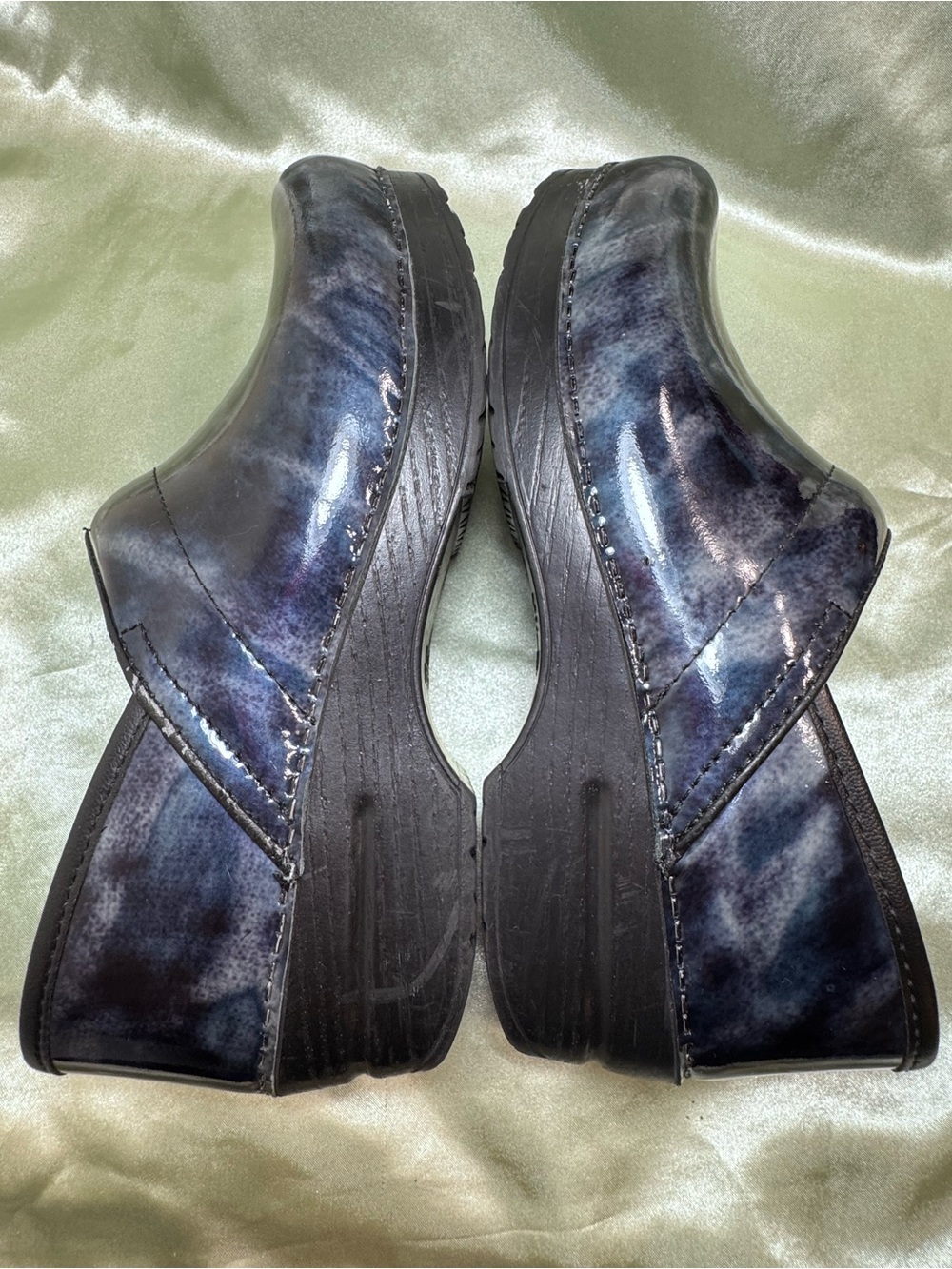 Dansko Professional Blue Marble Patent Leather Nursing Work Clogs Women’s 38 7.5 - Picture 6 of 10